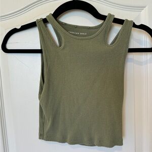 American Eagle cute strappy tank top size XS olive green